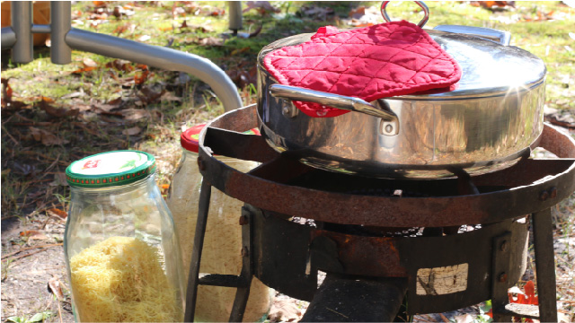 pan on gas stove